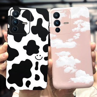 เคสโทรศัพท์มือถือ แบบนิ่ม ลายวัวน่ารัก กันกระแทก สําหรับ Vivo V23 5G V2130 Case Vivo V23 Pro V2132 V23e Y75 4G