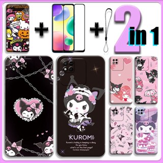 เคส 2 IN 1 สําหรับ Redmi 10A พร้อมกระจกนิรภัยกันรอยหน้าจอเซรามิค Kuromi