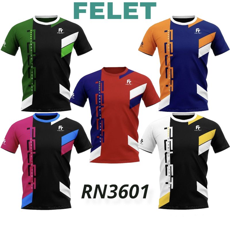 Felet RN3601 Sport Jersey เสื้อยืดแบดมินตัน (1 ชิ้น) 5 สีโดย Felet