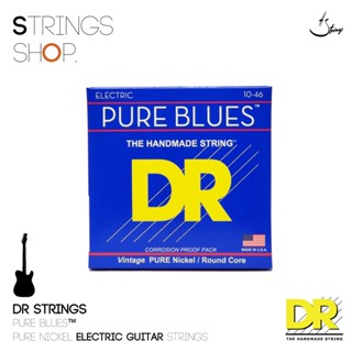 สายกีตาร์ไฟฟ้า	DR Strings	PURE BLUES™ - Pure Nickel Electric Guitar Strings (PHR-10,PHR-10/52,PHR-11,PHR-12,PHR-9,PHR-10