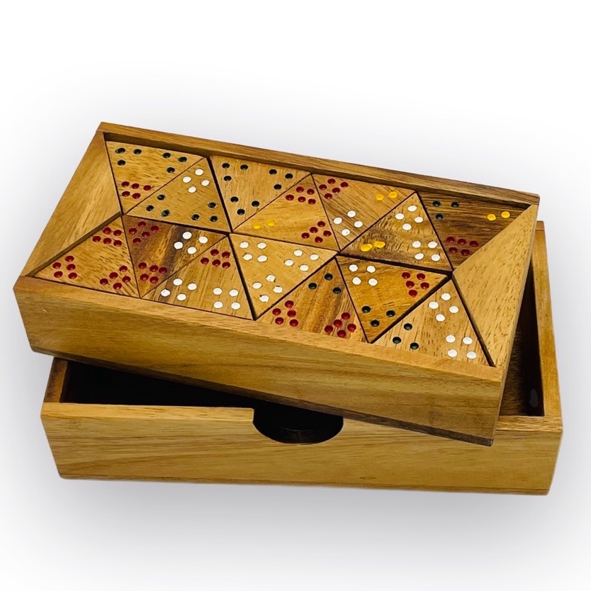 ของเล่นไม้ โดมิโน่สามเหลี่ยม Trio Domino ของเล่นไม้ ของเล่นไม้เสริมพัฒนากา wooden family board games