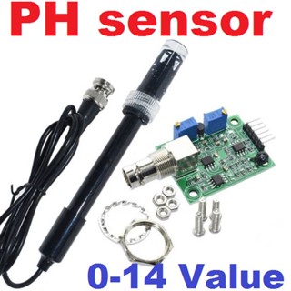 วัดค่า PH ของน้ำ Liquid 0-14 PH Meter Liquid pH Sensor with BNC PH Electrode Probe For Arduino