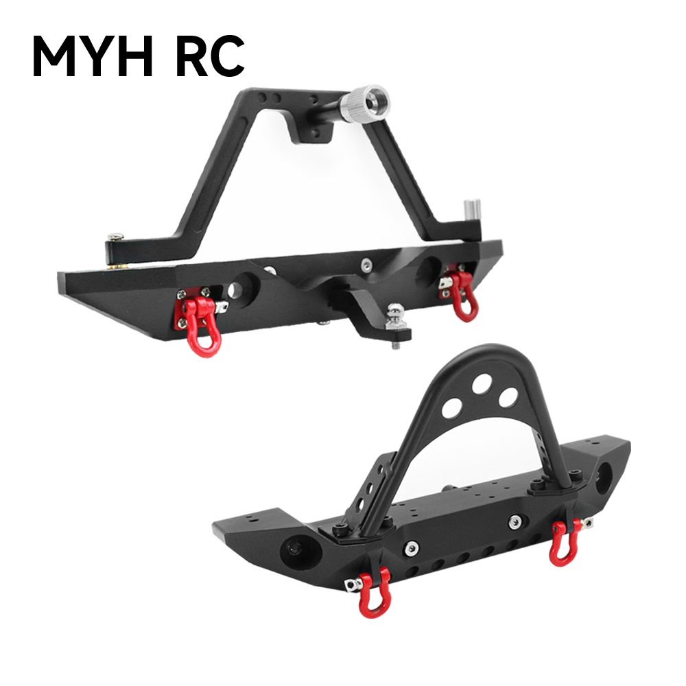 Myhrc กันชนหน้า หลัง โลหะ พร้อมยาง 1.9 นิ้ว สําหรับรถไต่หินบังคับ 1/10 Axial SCX10 & SCX10 II 900046 อะไหล่อัพเกรด AXI03007 GRT 86181