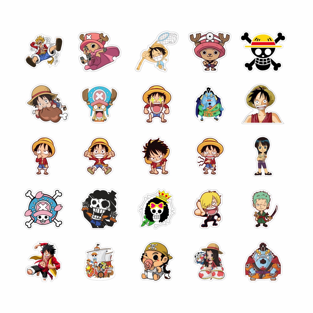 💥พร้อมส่ง💥ANIME วันพีซ Onepiece  กันน้ำ สติ๊กเกอร์ ใช้ซ้ำได้ กระโปรงหลังรถ โทรศัพท์มือถือ วันพีซ sticker