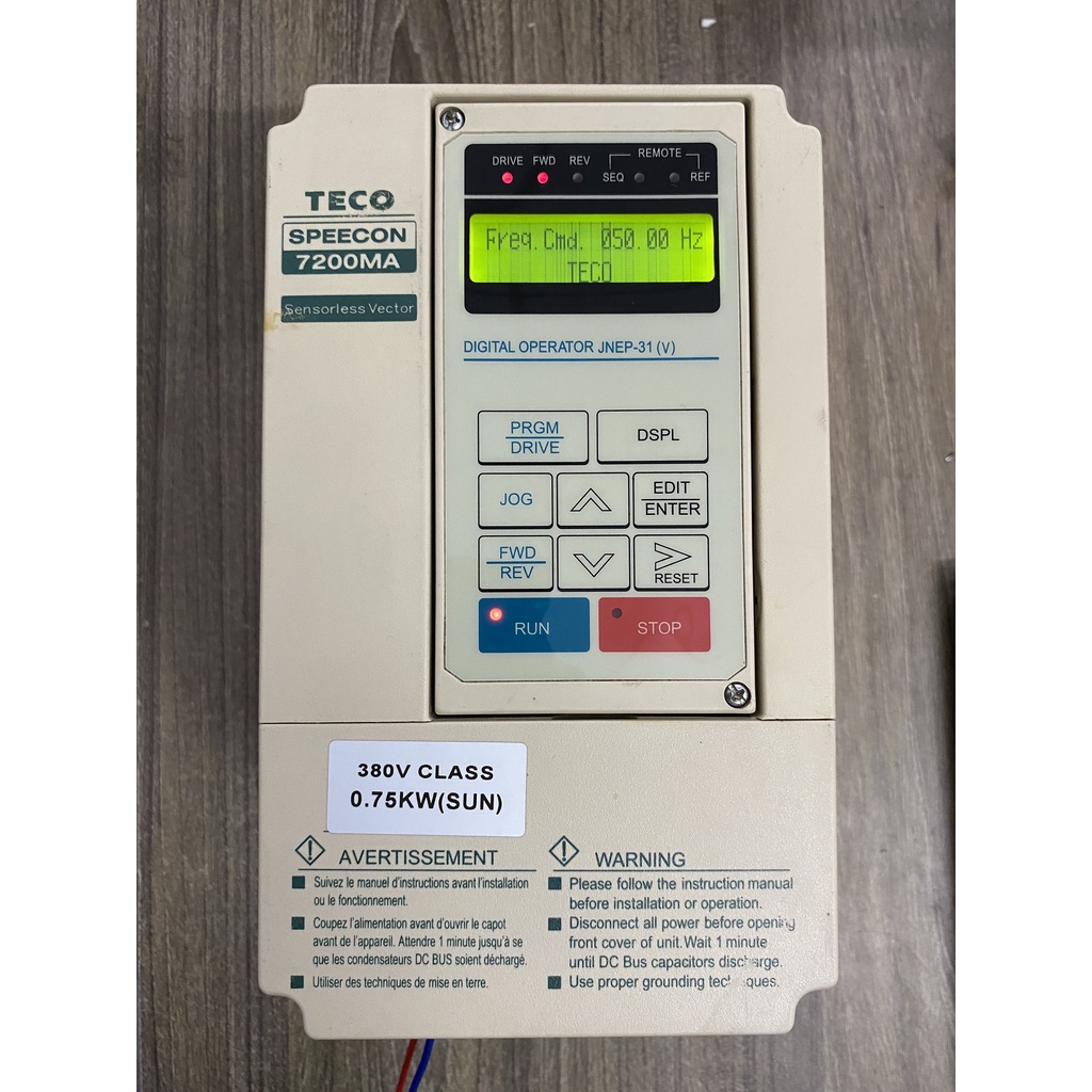 อินเวอร์เตอร์ TECO 7200MA แหล่งไฟ 380VAC ความจุ 0.75kW ถอดประกอบ