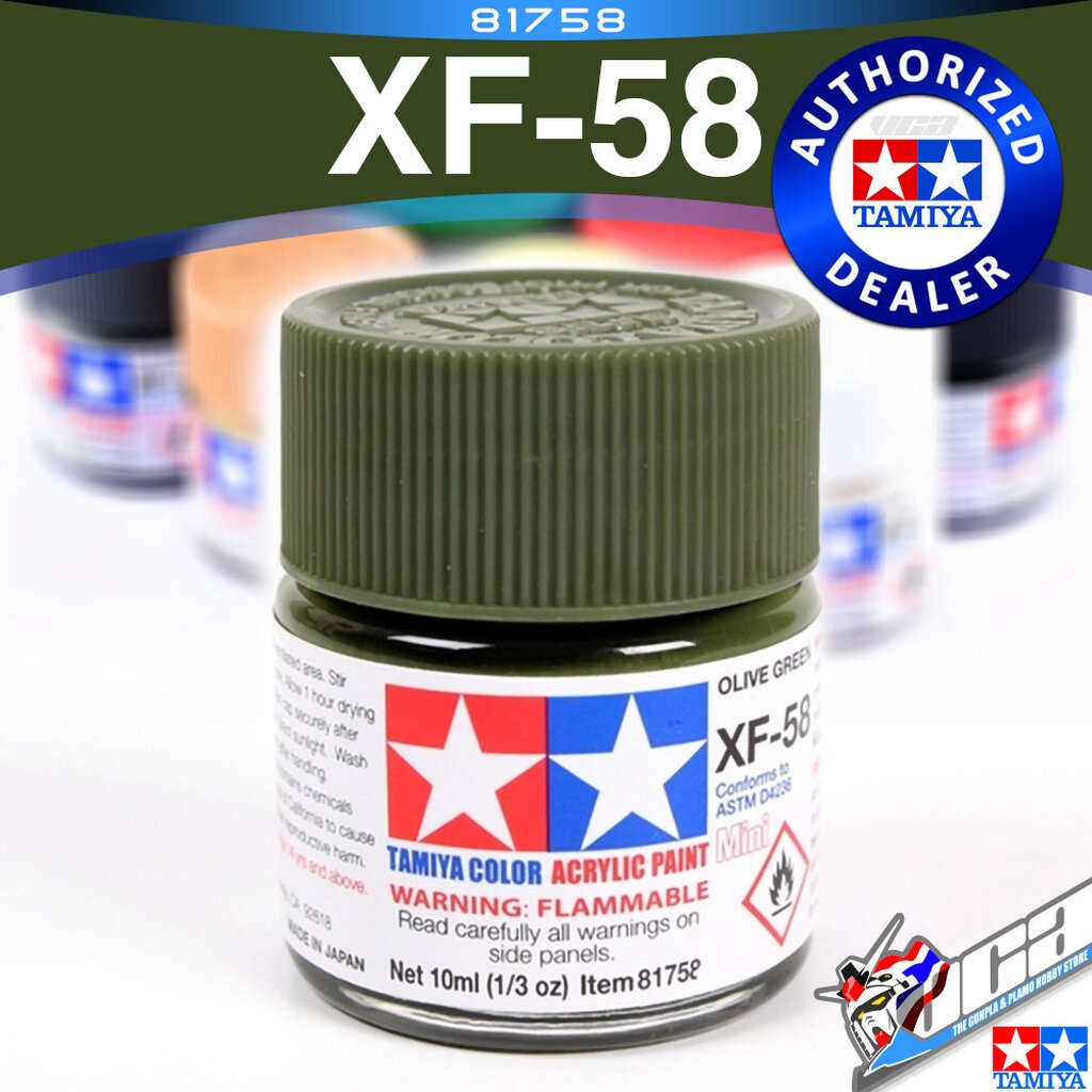 TAMIYA 81758 XF-58 XF58 FLAT OLIVE GREEN MATT MATTE สีเขียวเข้มด้าน ...