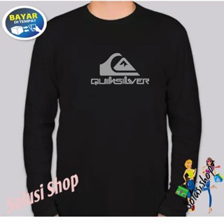 เสื้อยืดแขนยาว พิมพ์ลายโลโก้ Quiksilver SILVER Gsm170 ผ้านิ่ม คุณภาพสูง สําหรับผู้ชาย และผู้หญิง