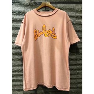 PALM ANGELS SCRIPT LOGO PRINT T-SHIRT PINK &amp; ORANGE เสื้อยืดคอกลมแขนสั้น แบรนด์ปาล์มแองเจิล สกรีนตัวหนังสือโลโก้ สีชมพู