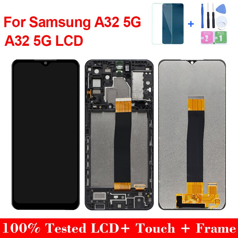 SAMSUNG 6.5 "สําหรับSamsung galaxy A32 5G A326 จอแสดงผลLCDกรอบTouch Screen DigitizerสําหรับA326 SM-A