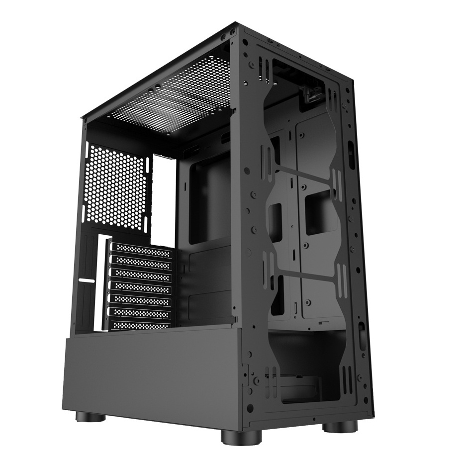 VENUZ ATX Mid Tower Tempered Glass Gaming Case VC 1812 with Rainbow RGB Fan Black #6