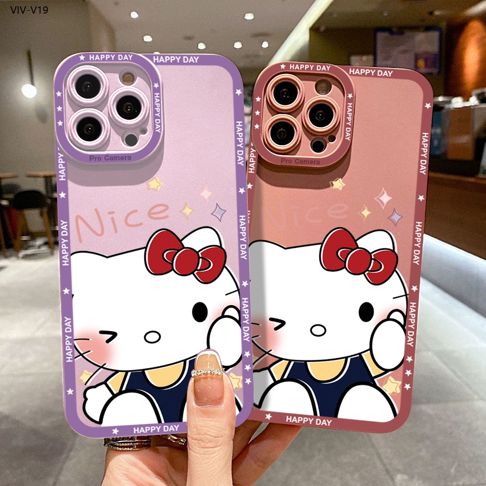 VIVO V19 V17 V15 V11 V11i V9 V5 V5S Lite Neo Pro เคสวีโว่ สำหรับ Case Cartoon Cute Cute Cat เคสโทรศัพท์ Angel Eyes