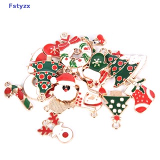 Fstyzx 20 ชิ้น / เซ็ตเคลือบโลหะผสมคริสมาสต์ Ch จี้เครื่องประดับ DIY หัตถกรรมทํา FY