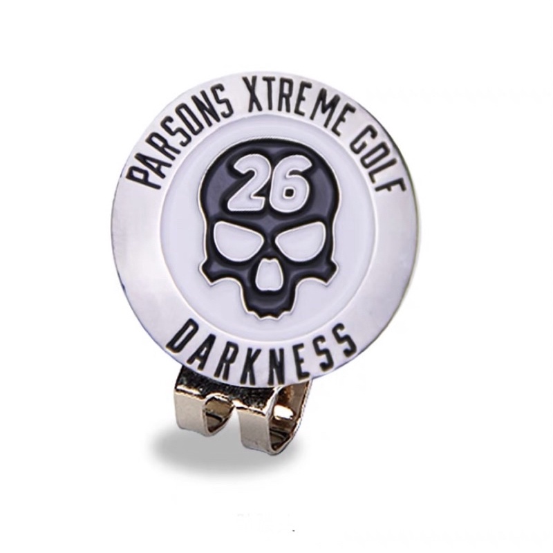Golf Cap Marker PXG Skull 26 พร้อมคลิปแม่เหล็ก (สีขาวและสีดํา) Passion Extreme Golt Darkness