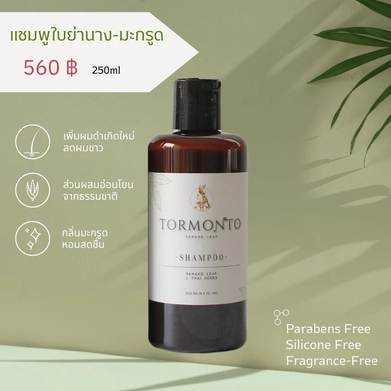 แชมพูใบย่านาง-มะกรูด ฑมณโฑ 🍀ลดผมหงอก ลดผมร่วง ปลูกผม ขจัดรังแค