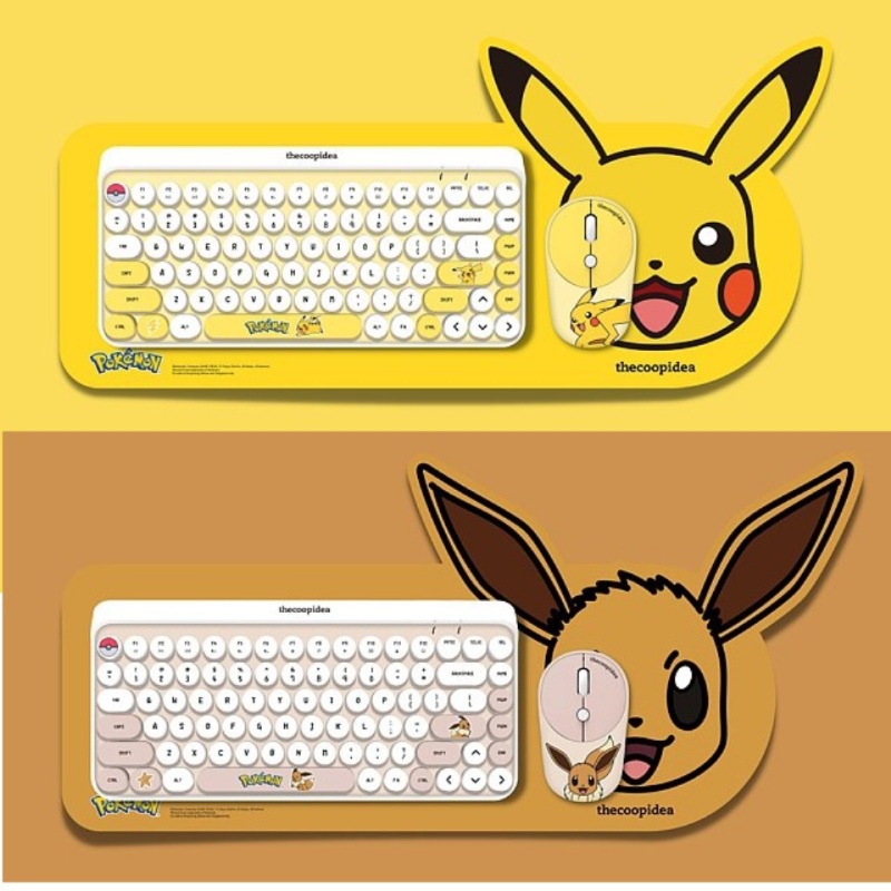 Thecoopidea POKÉMON Tappy ชุดคีย์บอร์ดไร้สาย ลายปิกาจู Eevee Snoriax