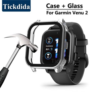 กระจกนิรภัย + เคสสําหรับ Garmin Venu sq 2 กรอบกันรอยหน้าจอ กันชน สําหรับ Garmin Venu sq2 เคส