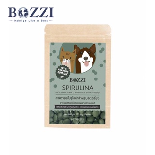 BOZZI Pet Supplementary Food อาหารเสริมสาหร่ายสไปรูลิน่าอัดเม็ด สำหรับสัตว์เลี้ยง 60เม็ด