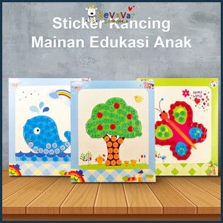 BEVAVAR Diy Tempel Kancing Button Painting sticker Mainan Tempel sticker anak