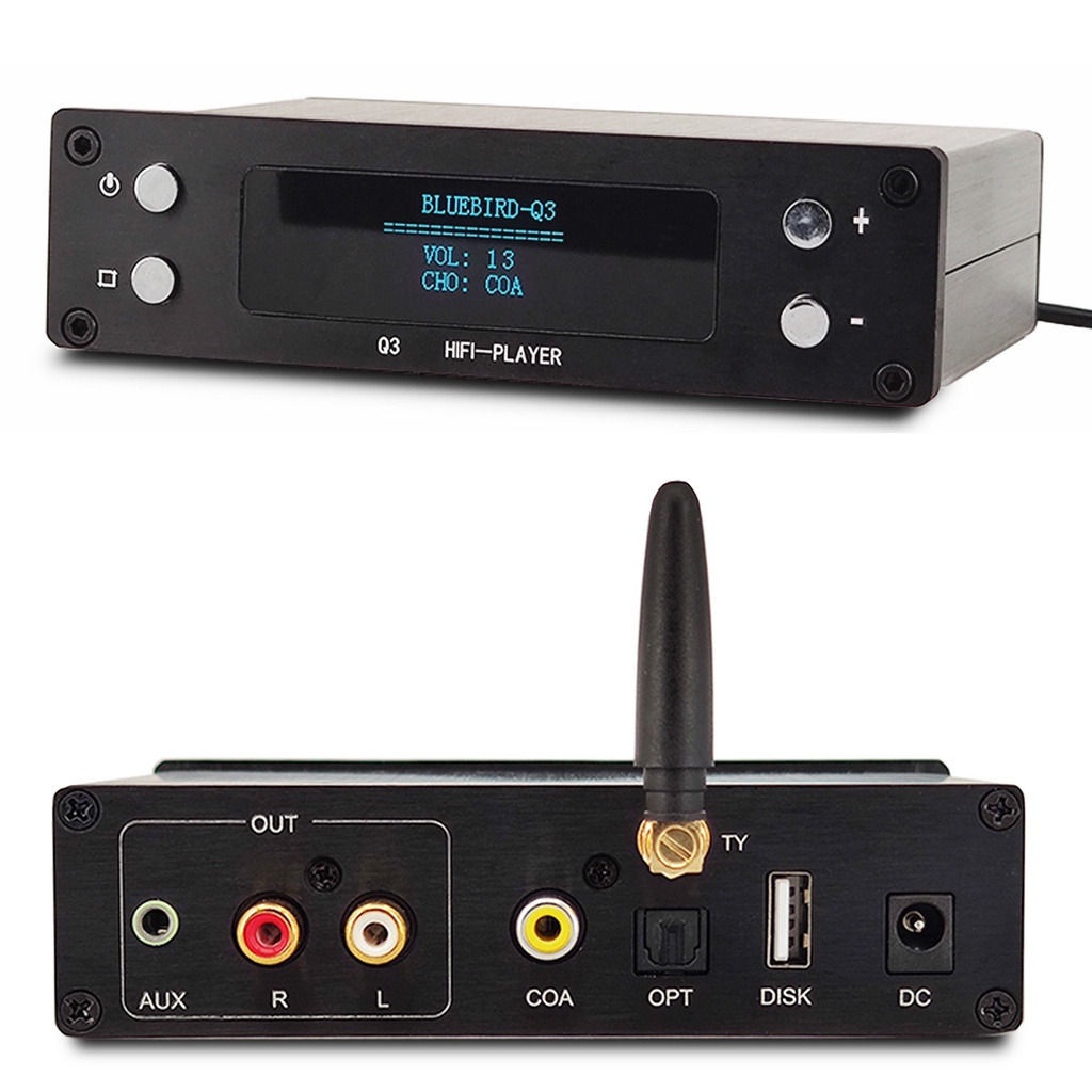 Q3 เครื่องเล่นเพลงบลูทูธ 5.0 HIFI ES9028 ถอดรหัส 24 บิต 192k USB DAC รองรับ APP Coaxial COA OPT ไฟเบอร์อินพุต