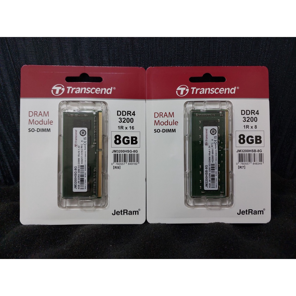 ส่งฟรี!! Ram for notebook Transcend DDR4  8GB Bus 3200 ของใหม่มือ 1 ประกัน LT (JM3200HSB-8G)