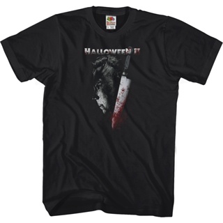 Michael Myers Halloween II T-Shirt Tee เสื้อยืดสีขาวผู้ชาย เสื้อครอปสายฝอ เสื้อยืด