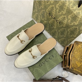 รองเท้า GUCCI White Princetown Slippers 📍พร้อมส่ง📍