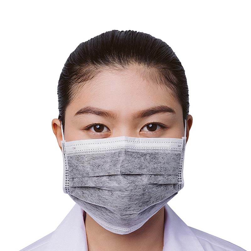 Face Mask Carbon 4 Ply(50 ชิ้น/กล่อง)ผ้าปิดจมูกเสริมคาร์บอนกันกลิ่น| ป้องกันกลิ่นไอเคมี