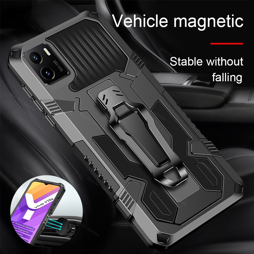 เคส Vivo Y15s Y15a Y01 Y21 Y21s Y21t Y21e Y21a Y33s Y33t Y20 Y20i Y20s Y12a Y12s Y11s Y72 Y52 Y76 5G เคสโทรศัพท์มือถือ กันกระแทก พร้อมคลิปหนีบเข็มขัด สําหรับ