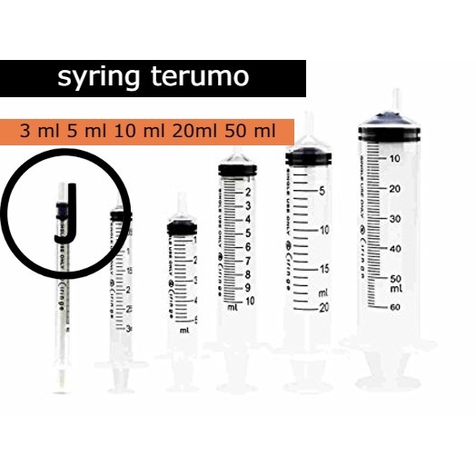 TERUMO syring syringe terumo แบบไม่ติดเข็ม 3 ml 5 ml 10 ml 20ml 50 ml กระบอกฉีดยาเทอรูโม Syringe ter