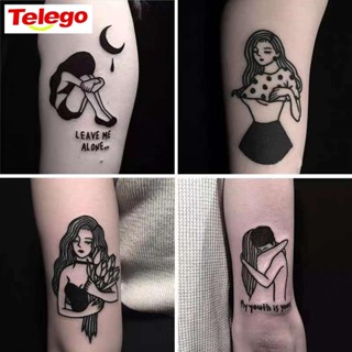 อยู่ถึง 15 วัน Magic Tattoo ชุดรอยสักชั่วคราวกันน้ํา Dark Girl Series