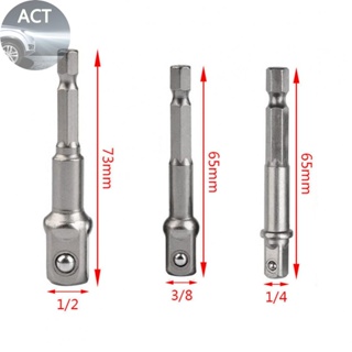 ใหม่ ชุดอะแดปเตอร์ซ็อกเก็ต ก้านหกเหลี่ยม เป็นสว่านกระแทก 1/4 3/8 1/2 3 ชิ้น ต่อชุด