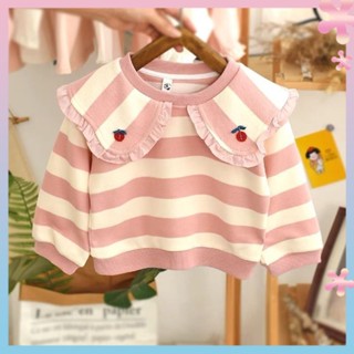 Girls striped sweater spring and autumn childrens clothing childrens top 2022 new autumn fashionable girls clothes