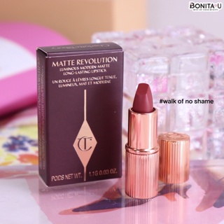 ลิปมินิ Charlotte Tilbury Matte Revolution Lipstick 1.1 g. สี Walk of No Shame ลิปสติก เนื้อครีม