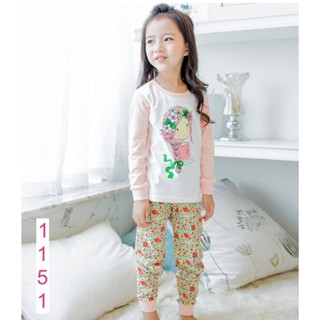 L-PJG-1151-EE ชุดนอนเด็กหญิง สีขาว ลาย GIRL