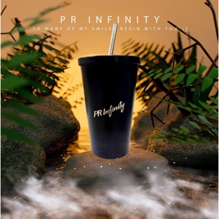 แก้วน้ำเก็บความเย็น/ร้อน PR Infinity พร้อมหลอดสแตนเลส ขนาด 16 ออนซ์