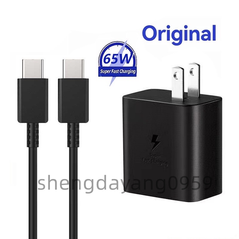 Fast Charger 65W Super Fast PD Type C ถึงประเภท C สําหรับ Samsung Galaxy S22 ultra A52 A53 5G A72 A7