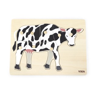 [ 18 เดือน + ] Montessori Puzzle Cow - [จากแบรนด์ Viga] [พร้อมส่ง]!!!