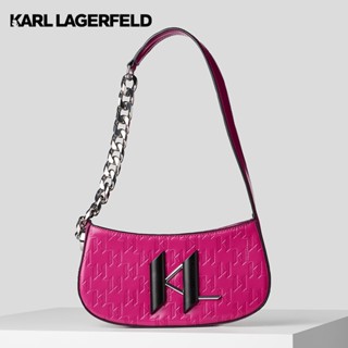 Karl Lagerfeld - K/SADDLE MONOGRAM-EMBOSSED SHOULDER BAG 226W3032 กระเป๋าสะพาย