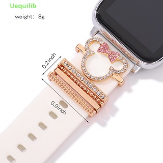 Uequilib สายนาฬิกาข้อมือซิลิโคน ฝังเพชร ลายการ์ตูนเฮลโลคิตตี้ 1 ชุด สําหรับ Apple Watch