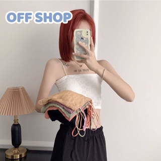 OFF SHOP พร้อมส่ง (OFF-FY5228) เสื้อสายเดี่ยวไหมพรม มีฟองน้ำ ลายดอกไม้เล็กๆน่ารัก