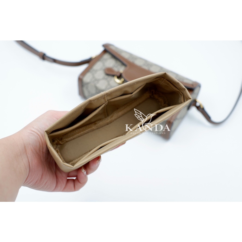 ที่จัดระเบียบ horsebit mini ทรงกล่อง แบรนด์ kanda bag in bag ที่จัดทรง ที่จัดกระเป๋า ที่กันเลอะ bag organizer