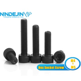 Nindejin สกรูเหล็กคาร์บอน หกเหลี่ยม M4 M5 12.9 Din912 (5-10 ชิ้น)