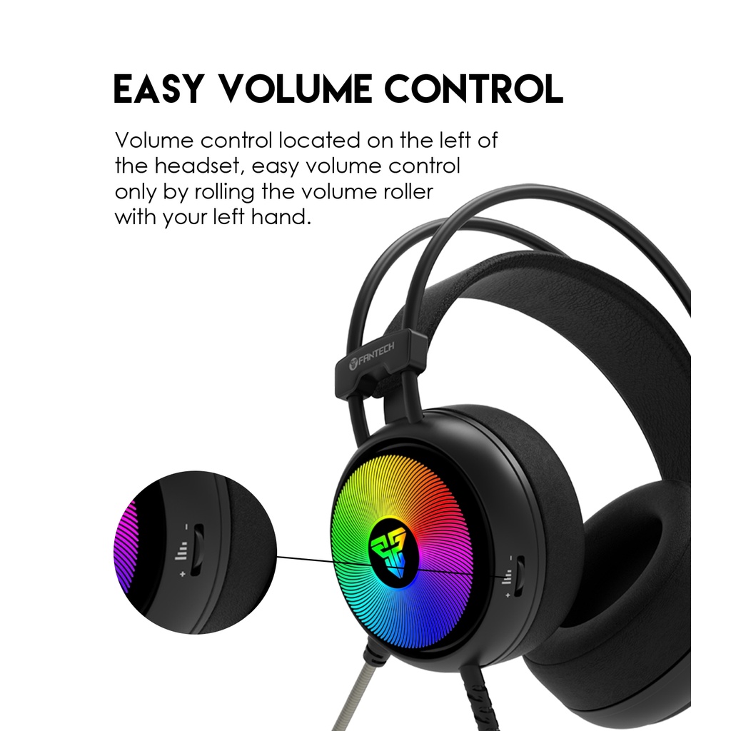 FANTECH รุ่น HG27 TWISTER Gaming Headset ระบบ 7.1 หูฟังเกมมิ่ง แฟนเทค หูฟัง gaming มีไมโครโฟน ไฟ RGB รอบหูฟัง  สำหรับเกม