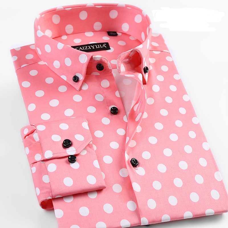 GREVOL New Arrival Men's Fashion Casual Long Sleeve Shirts Unique Design Polka Dot Shirts Modern Fashion Of Pop Elem #2