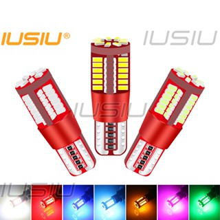 Iusiu หลอดไฟ T10 LED W5W 57SMD 194 168 สว่างพิเศษ สําหรับติดป้ายทะเบียนรถยนต์ รถจักรยานยนต์ DC12V