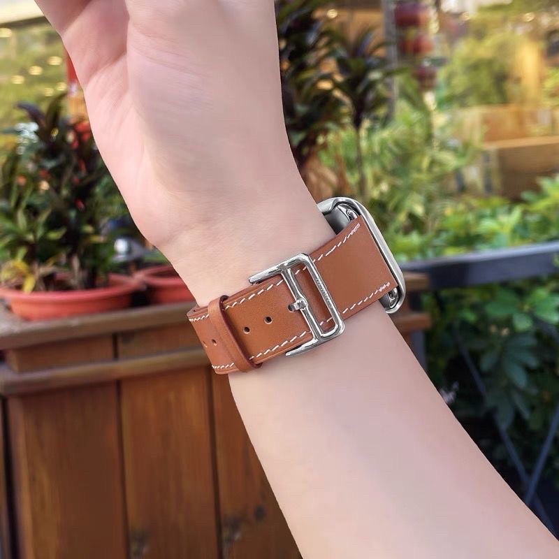 หนัง PU สายนาฬิกา smart watch ใช้ได้กับ Watch 10 9 8 ultra 7 6 5 4 3 2 1  Size 40/41mm 44/45/49mm สายสําหรับแอปเปิ้ลวอช
