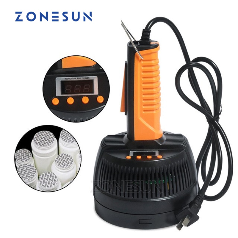 ZONESUN เครื่องซีลแบบเหนี่ยวนําอลูมิเนียมฟอยล์สําหรับขวดขวดเครื่องดื่มอาหารบรรจุภัณฑ์ ZS-DL800