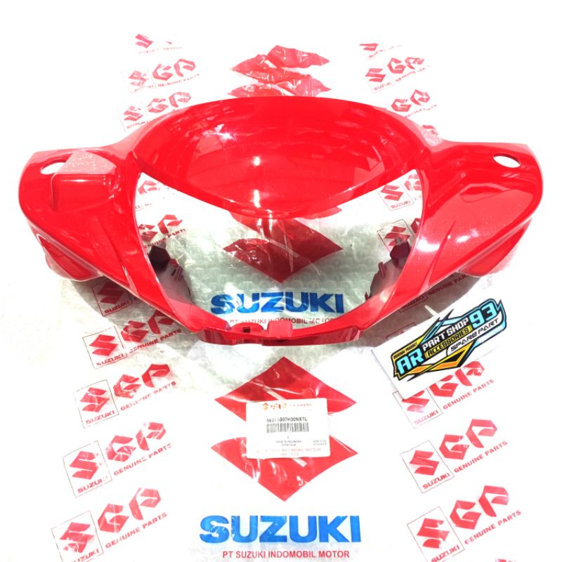ใหม่ ของแท้ 100% กรอบไฟหน้า สีแดง สําหรับ SUZUKI SMASH