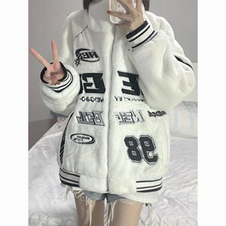 จัดส่งทันที⚡เสื้อแจ็คเก็ตบุนวมหลวมคู่ชายและหญิงพิมพ์ลายใหม่
