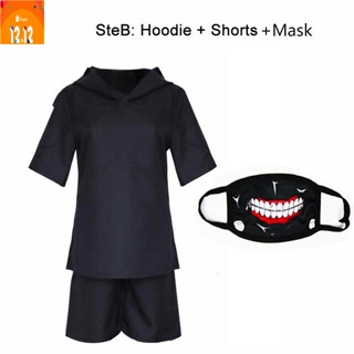 ◄ญี่ปุ่นอะนิเมะ Tokyo ghoul ชุดคอสเพลย์ kaneki Ken COSPLAY เครื่องแต่งกาย hoodie แจ็คเก็ตสีดำต่อสู้ชุดเต็มกับหน้ากาก